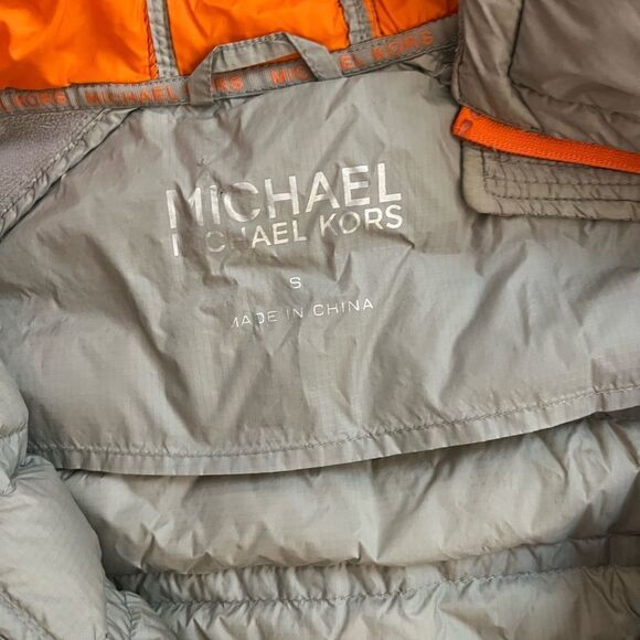 Michael kors  Gray and Orange Hooded Jacket size small - Picture 3 of 4